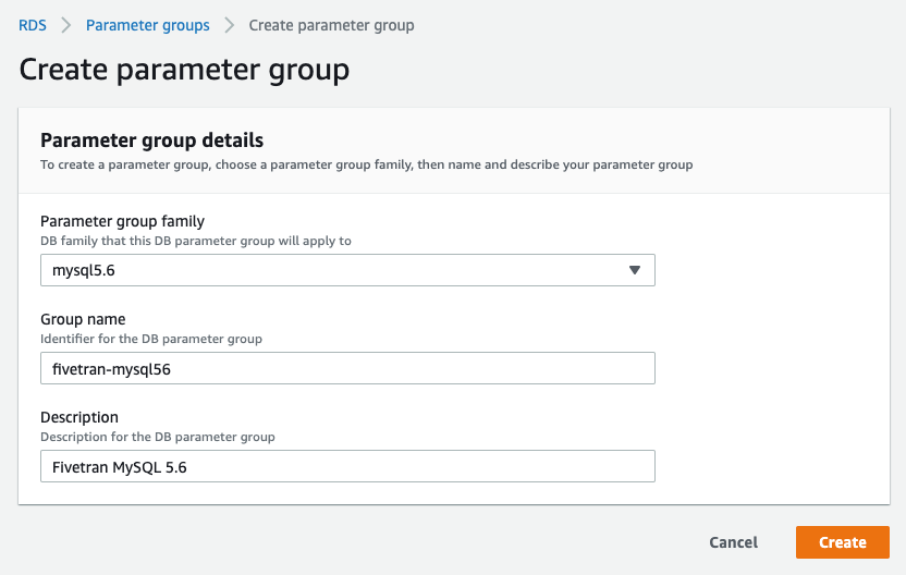 MySQL-rds-030-Parameter-Group-Family