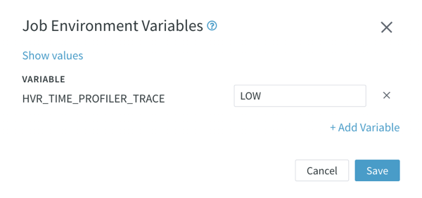 Add Job System Environment Variable: HVR_TIME_PROFILER_TRACE=LOW