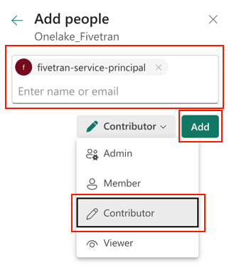 Select contributor role