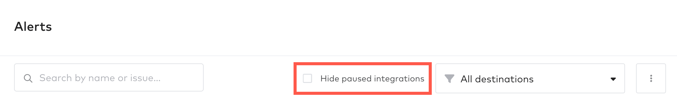 Uncheck hide paused integrations