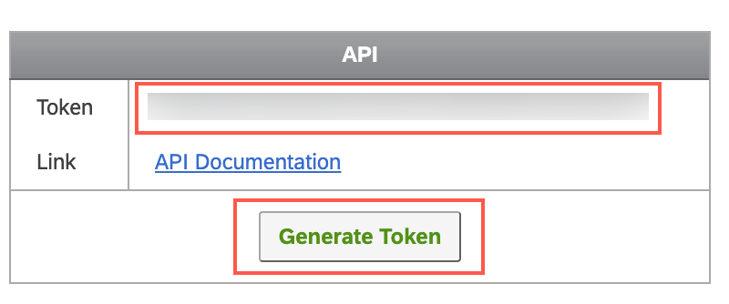Active API Token