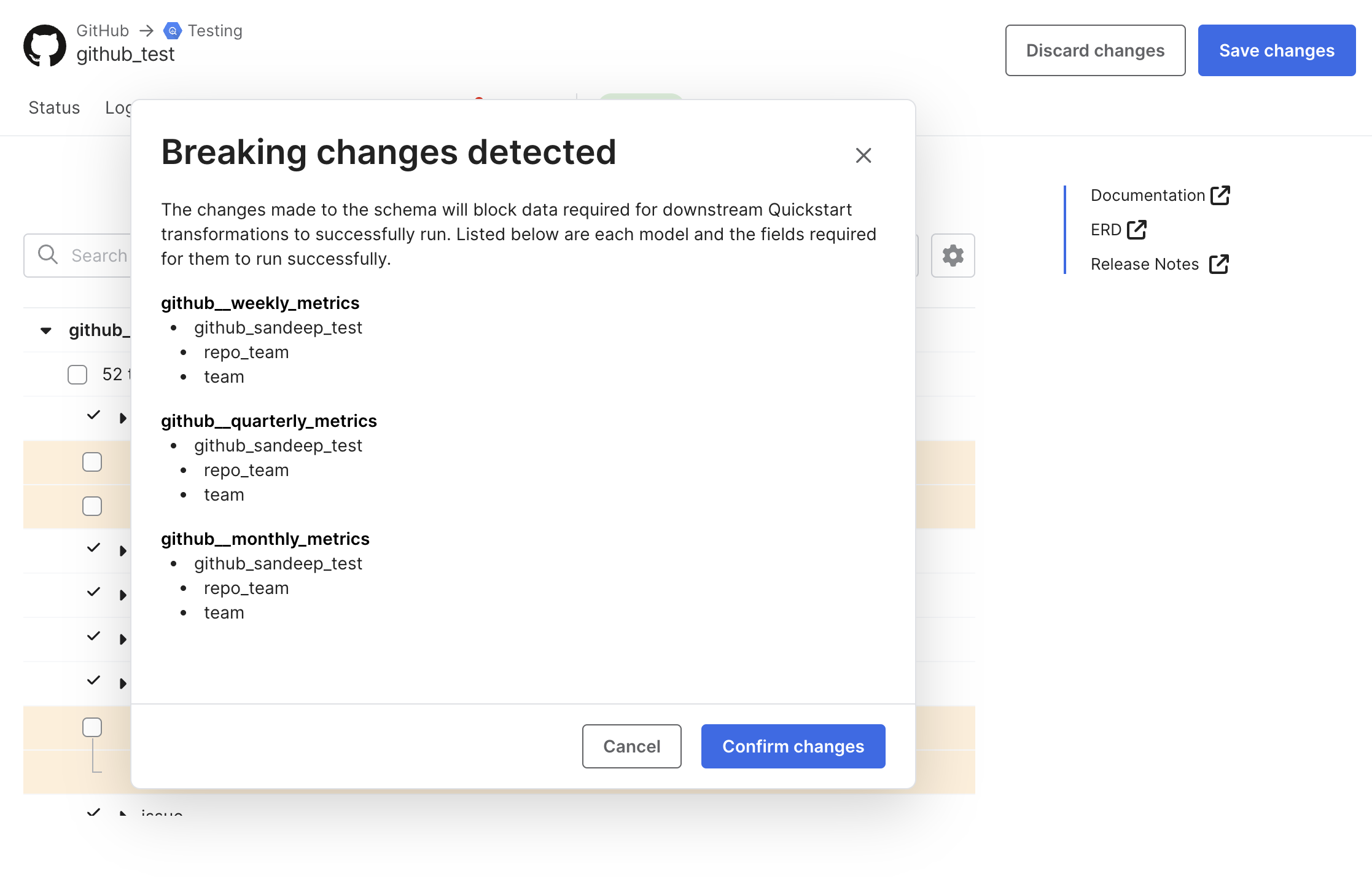 Breaking changes detected