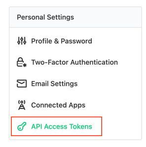 Click on API Access Tokens