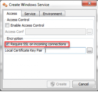 Check Require SSL on incoming connections box