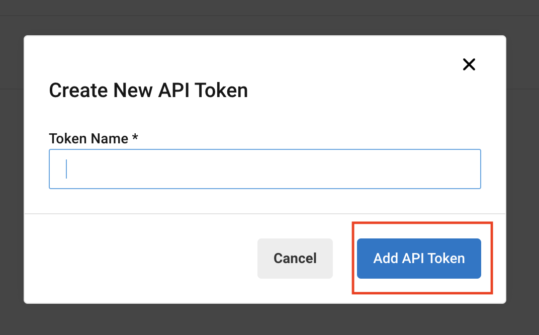 Click on Add API Token