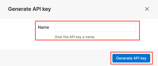 Generate API key
