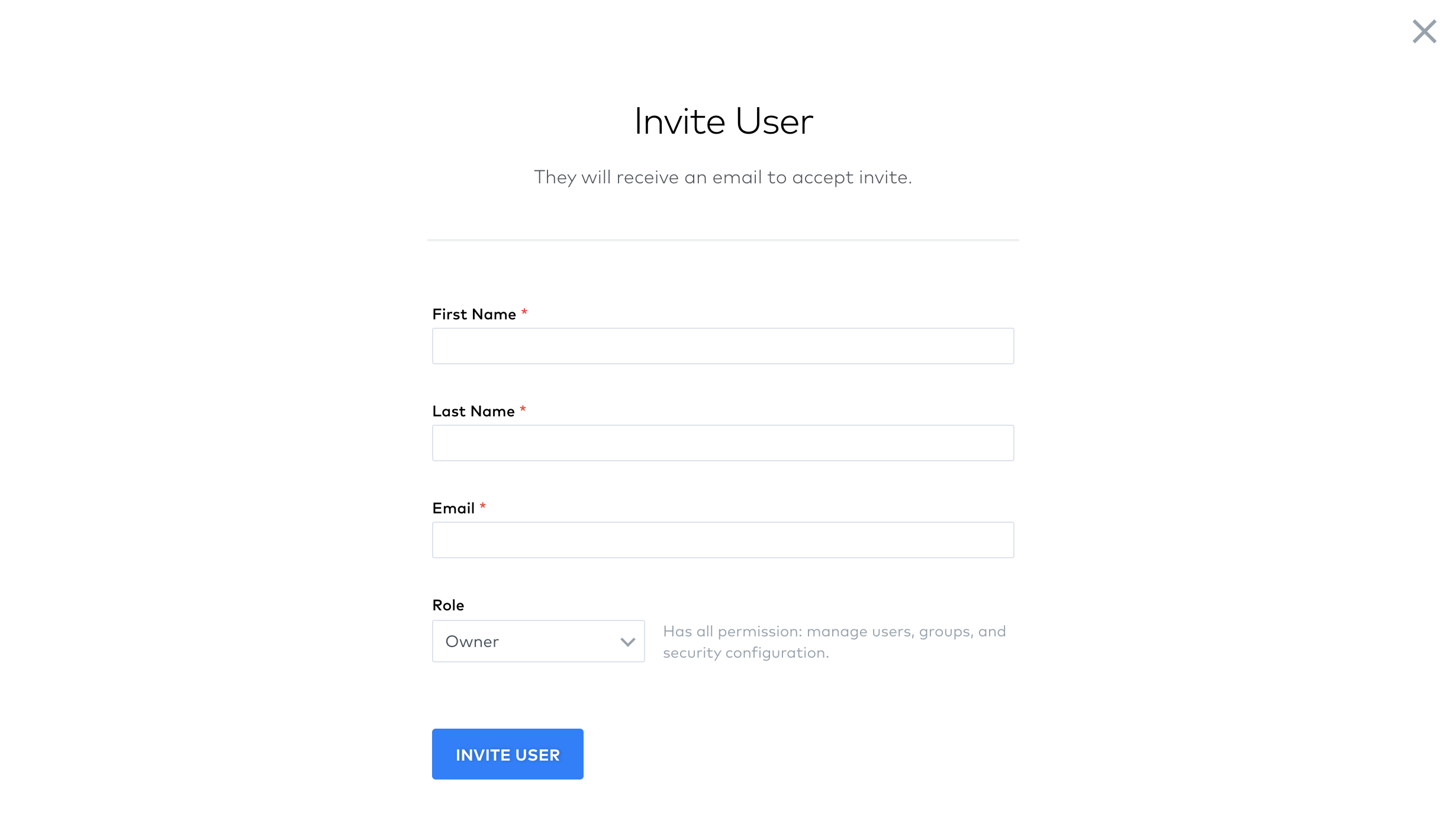 Invite user