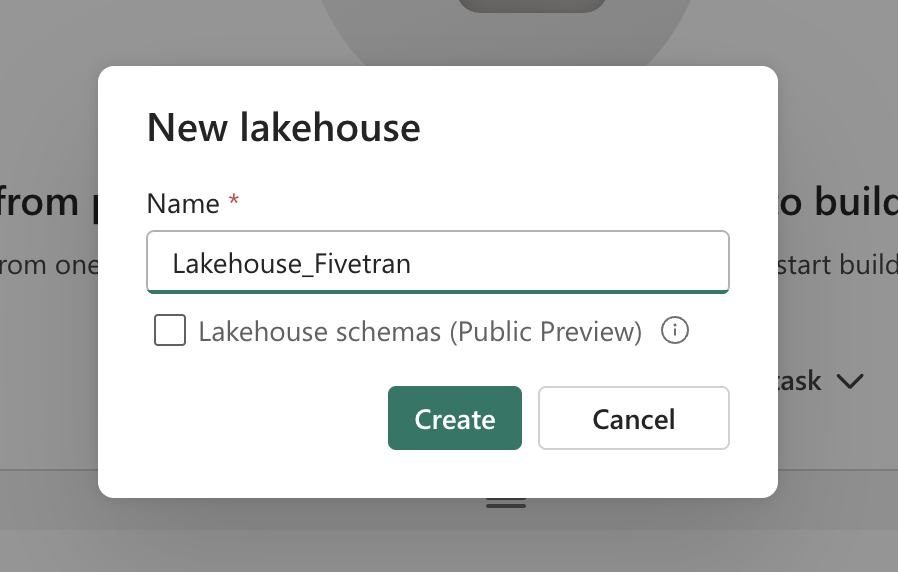 Lakehouse name