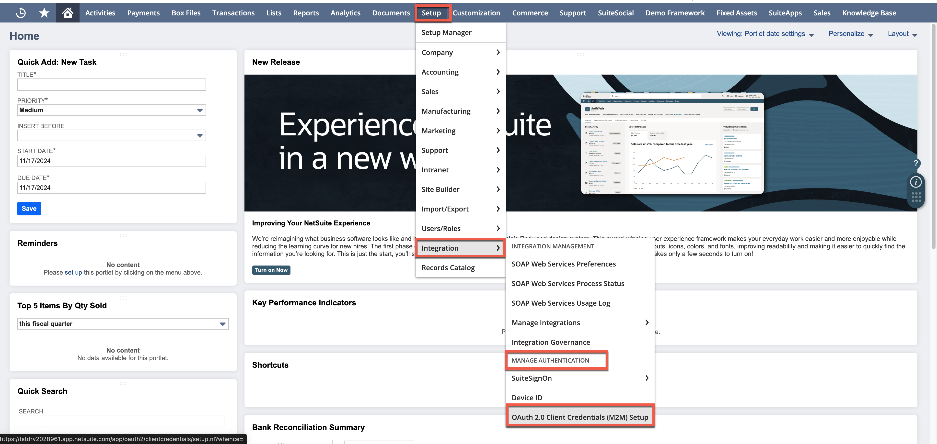 Client Credential Setup