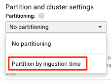Partition by ingestion time