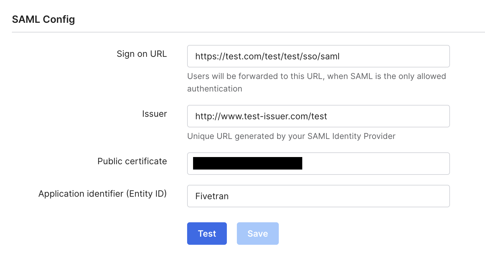 SAML Config new