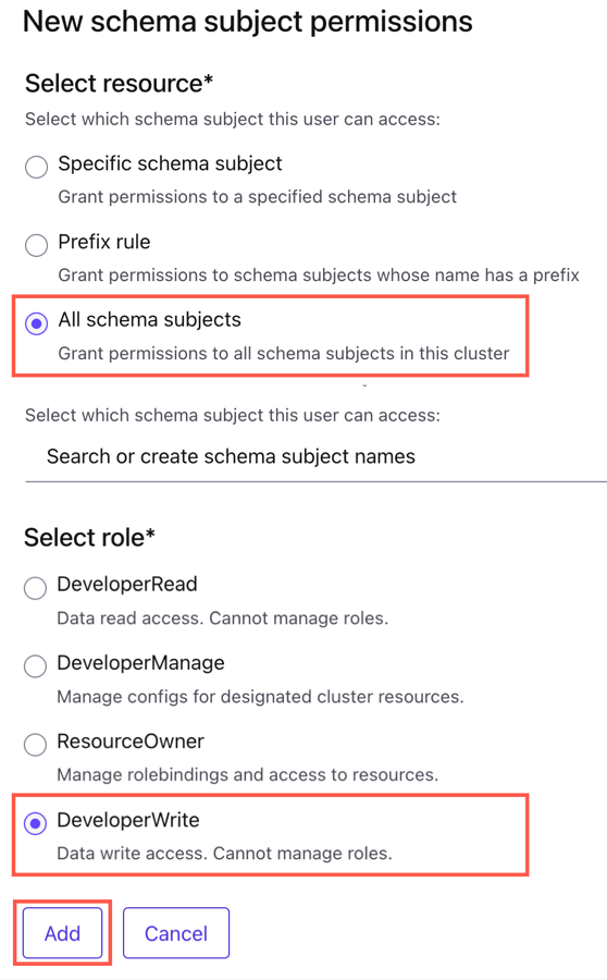 Assign Schema Registry permissions