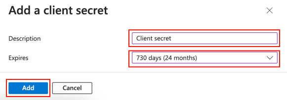 Configure client secret