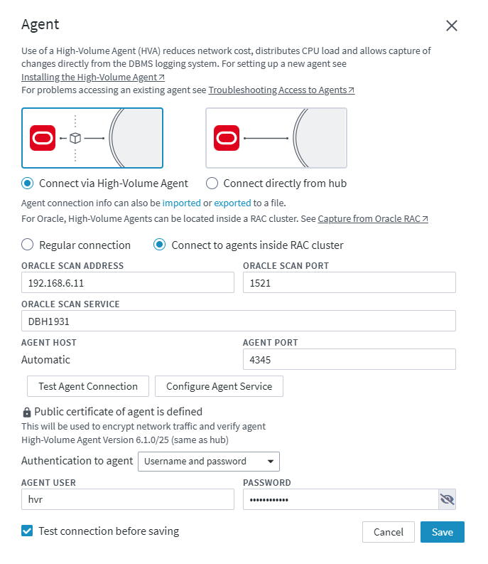 Select Agent Connection