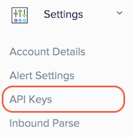 Settings -> API Keys